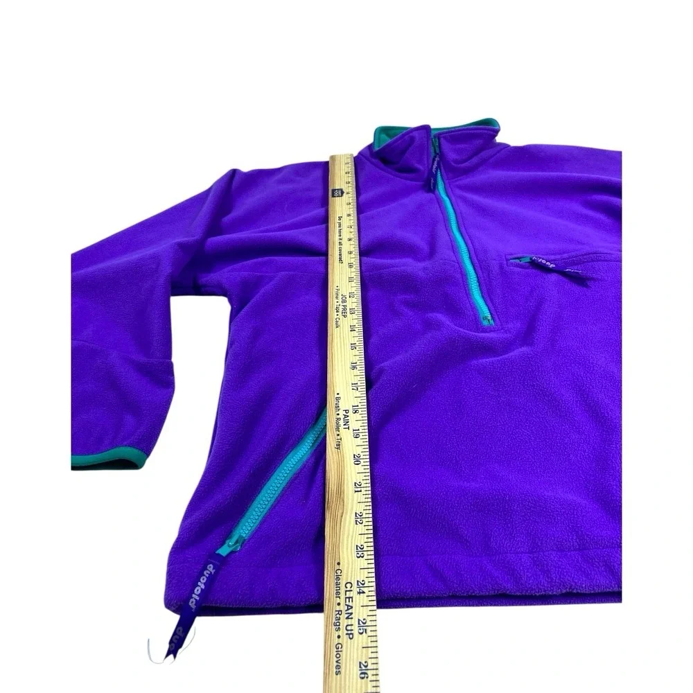 VTG 90s Duofold Ski Jacket Fleece Micro Climate Womens S Purple Teal USA 1/4 Zip
